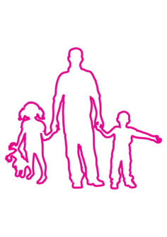 Family Silhouette Line Drawing Kids Tracing Worksheets, Free Vectors File